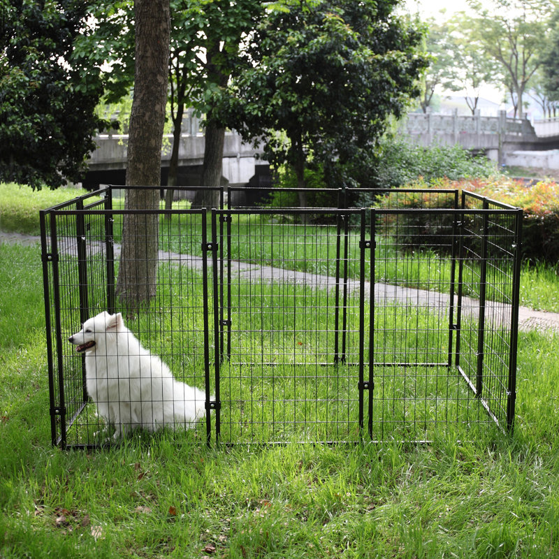 coziwow 10 Piece Large 47 H Outdoor Heavy Duty Metal Dog Fence Kennel Enclosure Reviews Wayfair